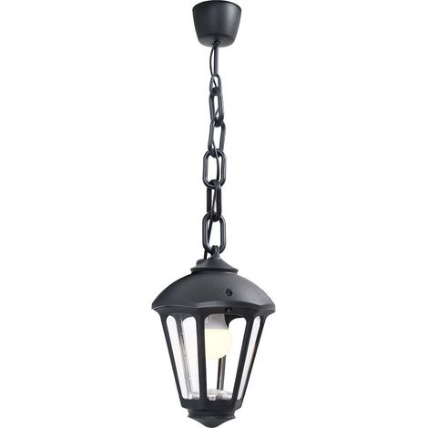 Farol techo con cadena sicar/giampy, transparente, e27, negro, ø210 x 750 mm