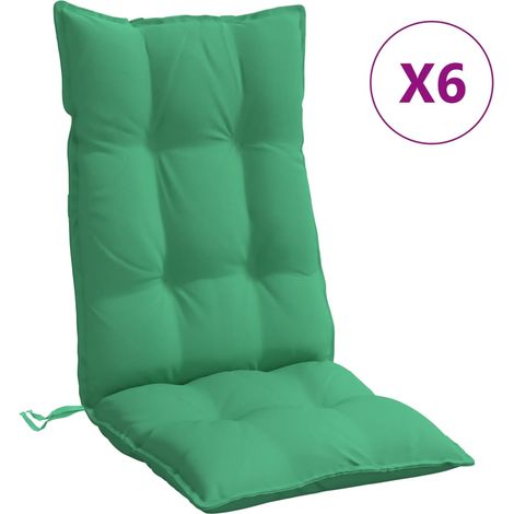Coussins de chaise à dossier haut lot de 6 vert tissu oxford (1/5)