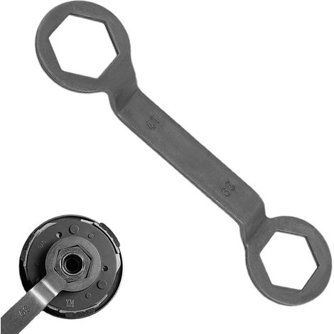 Llave genérica para desmontar el embrague de motocicleta, llave hexagonal de doble cabeza, mango curvo, herramientas ergonómicas para la reparación del embrague de motocicletas. (1/5)