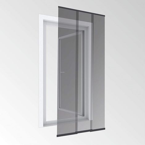 Rideau moustiquaire à glissière easy Gris anthracite 120x250cm