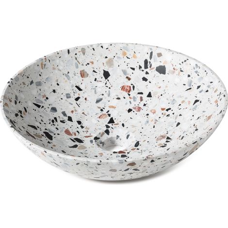 Vasque à poser ronde bol Terrazzo 38x12 cm  - RO'MA NATURE