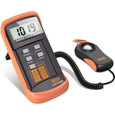 Luxmètre Numérique, Handheld Split Type 0-200,000 Lux Mesureur de Température Ambiante avec Capteur Rotatif 360º Haute Précision Réactions Rapides pour Lumière LED Plantes Photographie