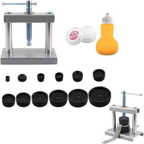 Presse de Couvercle de Montre, Outil De Presse De Montre, Kit Changement Pile Montre, pour la Réparation de Montres et Le Remplacement de Piles, Adapté aux Débutants