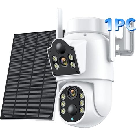 Sicherheitskamera, 1080p WLAN, solarbetrieben, 8MP Weißer Kamera (1/2)