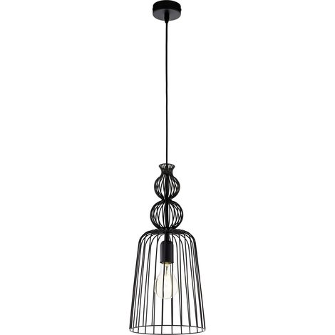 Sospensione Industrial Carterham Metallo Nero 1 Luce E27