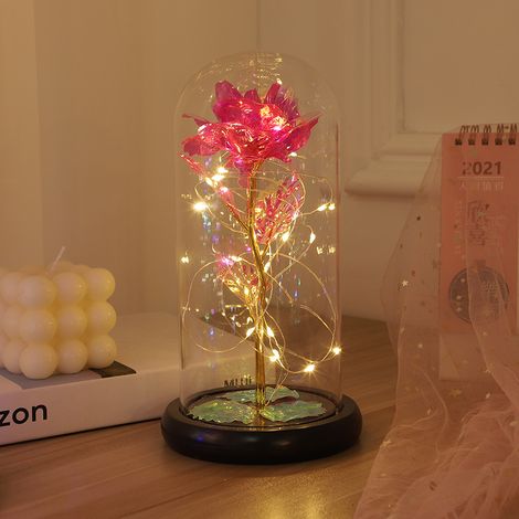 Roses ciel étoilé avec lumières LED, roses lumineuses, cadeaux de fleurs artificielles pour épouses, mères et grands-mères. (1/4)
