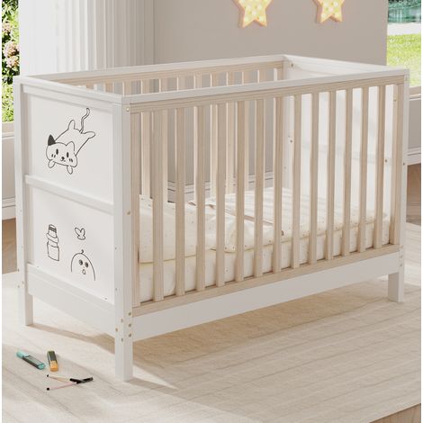 letto 120x60 regolabile trasformabile legno bianco OKMYHOME (1/5)