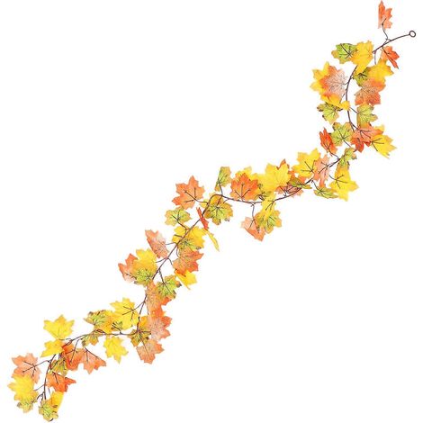 Guirlande de feuilles d'érable artificielles suspendues, multicolore, pour décoration automnale, 5 pièces (1/5)