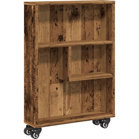 Maison Exclusive - Aufbewahrungswagen Schmal Altholz-Optik 48x13x