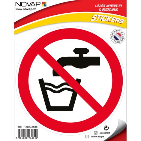 Panneau Eau non potable - Vinyle adhésif Ø180mm - 4233512