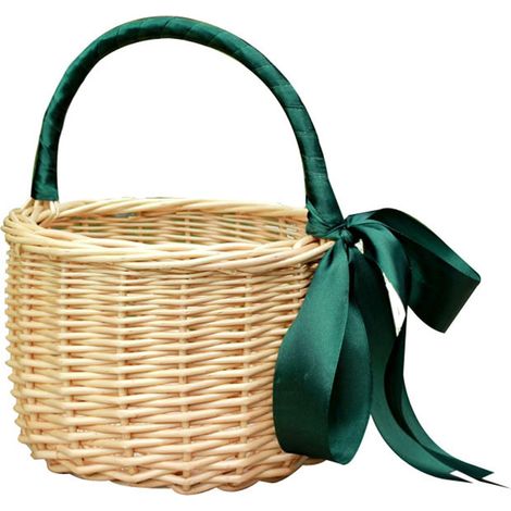 Panier En Osier - Panier En Rotin Naturel Pour Décoration Intérieure Et Rangement - Panier Pique-Nique Camping - 1 Pièce (1/5)
