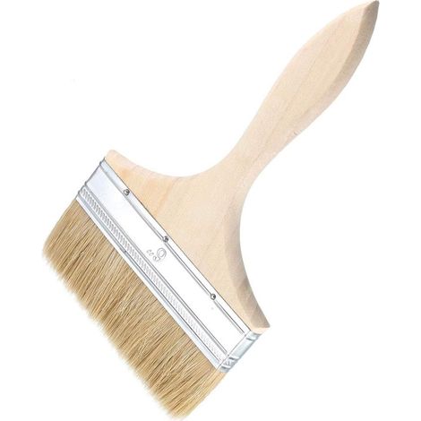 Pinceau de peinture en poils synthétiques de 135 mm, large pinceau de peinture de clôture avec manche en bois, grand pinceau plat pour peinture de maçonnerie et peinture murale pour terrasse (1/5)