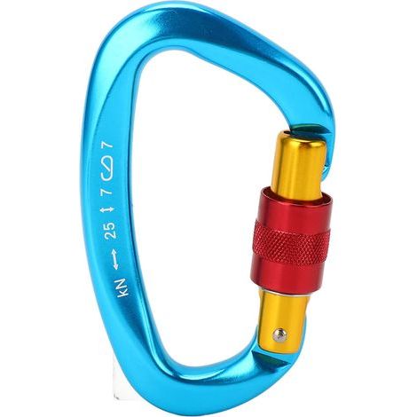 Connecteur de Sécurité en Forme D pour Escalade - Accessoire de Protection Bleu (1/5)