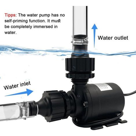 Pompe A Eau - 12 V - 800 L/h - Hauteur Manométrique 5 M - Submersible Sans Balais - Pour Bassin Fontaine Aquarium Etang - Lot De 2