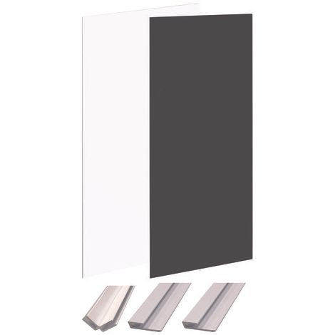 ONDEE ZEN - Pack montage 2 panneaux muraux en angle - blanc & noir 120 cm - profilés blancs (1/4)