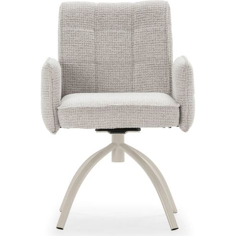 DIEGO - Lot de 2 fauteuils pieds en métal Beige (1/5)