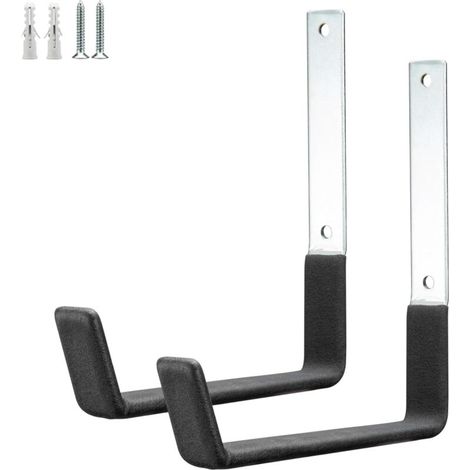 Ganci multiuso per pareti di garage, ganci porta attrezzi resistenti per attrezzi da giardino, ganci per scale, ganci porta attrezzi in acciaio da parete (Grandi 19 x 19,3 cm)