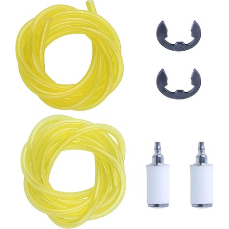 Kit de filtre de tuyau de carburant 2 pièces compatible avec Craftsman Poulan Weed Eater FX26SCE SST25CE taille-haie à essence, tronçonneuse, souffleurs, avec tambour d'embrayage et clip en E (1/5)