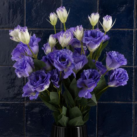 Pack of 6 x 80cm Artificial Purple Wild Rose Stem - 36 Flowers - Premium Quality (1/5)