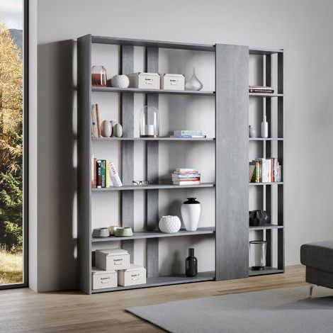 Libreria Moderna 5 Ripiani 178x36x204 cm in nobilitato Grigio (1/3)