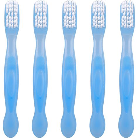 5 Brosses de Nettoyage pour Dentier Double Face, Professionnelles et Efficaces - Idéales Voyage et Maison, Bleu (1/5)