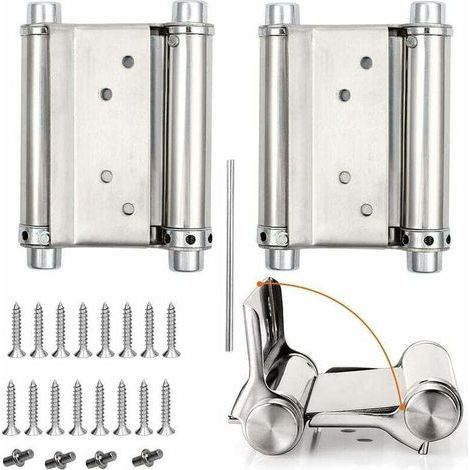 2Pcs Charnières de Porte de Saloon Gond Porte Battante Charnière à Ressort apacité de Charge Jusqu'à 15 Kg 76mm 3inch (1/5)