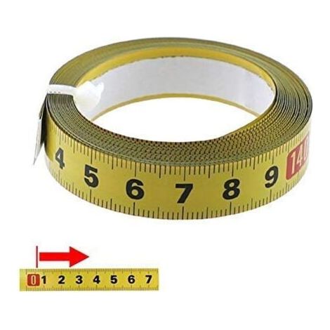Metrisches Maßband 1-5 Meter, selbstklebend - mit Klebstoff, für Heimwerker, Schreinerarbeiten - Nähmaschinenaufkleber (5 m)