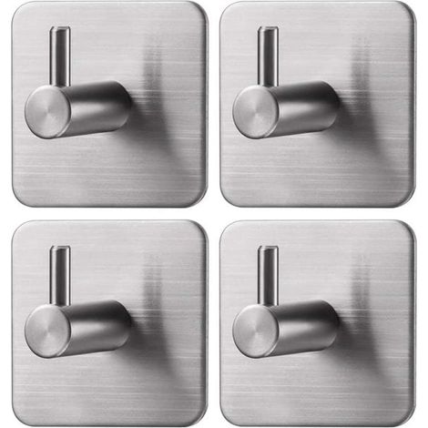 Idéal pour salle de bain douche cuisine maison porte placard armoire acier inoxydable-4packs (1/5)