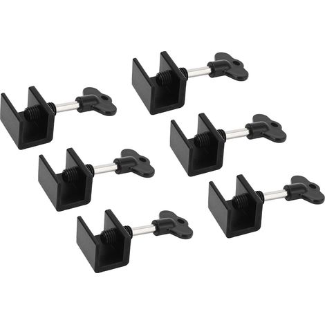 6 Serrures de Sécurité pour Fenêtres Coulissantes en Aluminium - Bloc-Porte Stable avec Patins et Clé (1/5)
