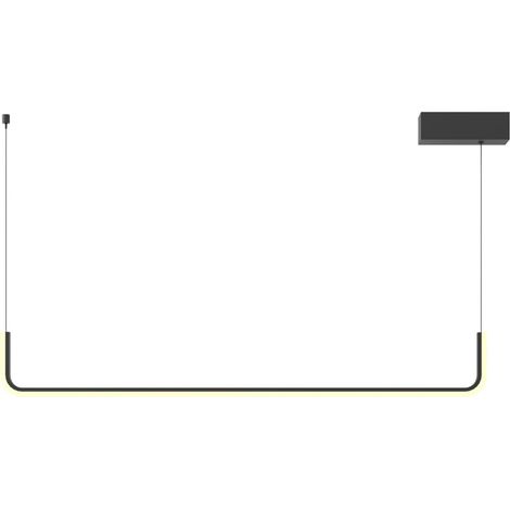 Lampada sospesa moderna nera lineare LED 17W URUS Maxlight (1/2)