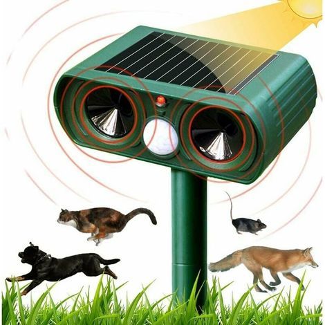 Repelente ultrasónico solar para gatos: sensibilidad y frecuencia ajustables para proteger su jardín. (1/4)