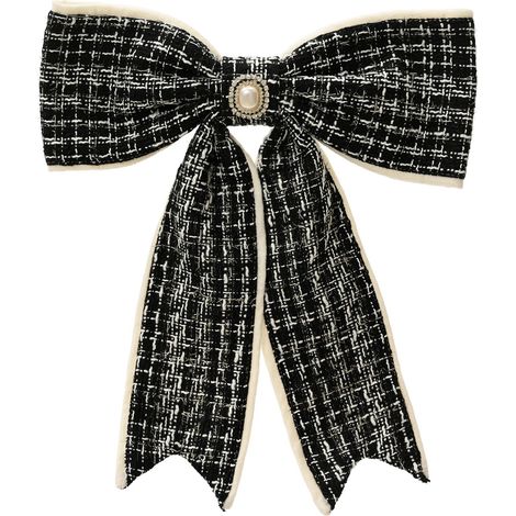 Weihnachtsschleife schwarz/cremefarben mit Brosche - Polyester
