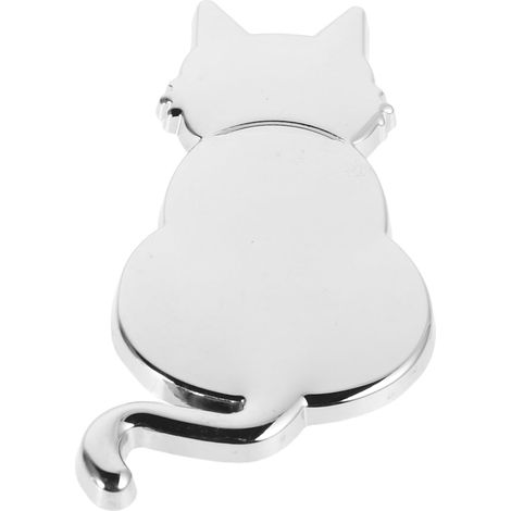 décoratif 3D métallisé chat pour voiture design argenté (1/5)