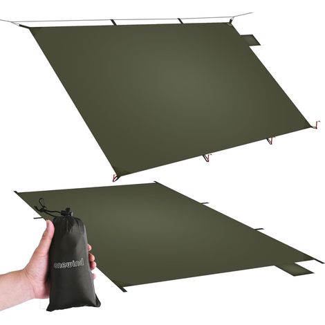 Bâche de Camping Ultra légère en Nylon, Idéale pour la Randonnée, Le Camping, Vert, 250cm140cm, Imperméable (1/5)
