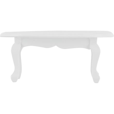 Mini table basse 1:12, modèle de meuble miniature, accessoires de décoration pour maison de poupée, blanche (1/5)