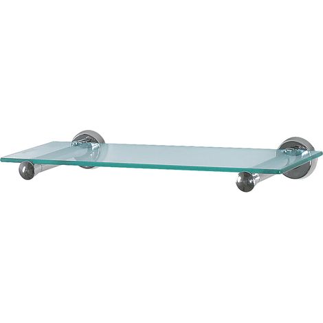 Étagère chromée élégante et moderne pour salle de bain ou cuisine, parfaite pour optimiser l'espace de rangement, dimensions 40 cm, couleur chrome (1/2)