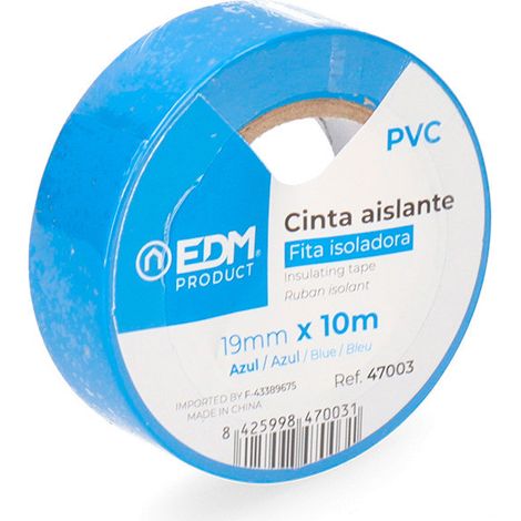 Nastro Isolante 10m x 19mm Blu Qualità EDM "Supra" (1/4)