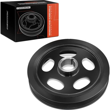 Polea del cigüeñal, 165 mm de diámetro, 38 mm de ancho, 5 ranuras, paquete de 5, compatible con Mercedes-Benz Clase A W169 W245. (1/5)