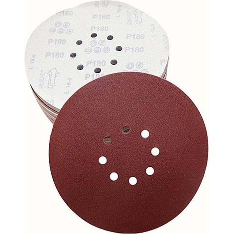Disques ponçage 60pcs 225mm (8 trous) - Papier abrasif grains P40/P60/P100/P120/P180/P240 (10pcs/grit) - Pour construction - Durables - Professionnels du bâtiment