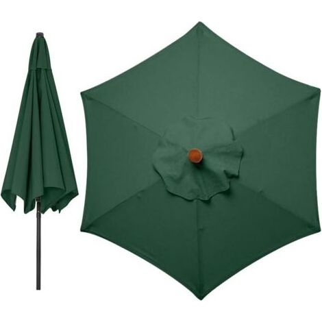 Replacement covers for parasol, 3 meters, 6 ribs, garden awning, replacement cover for parasol, awning only (green) (1/5)