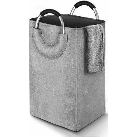 High-quality, foldable laundry basket with large capacity, fabric, grey, 45 l (1/5)