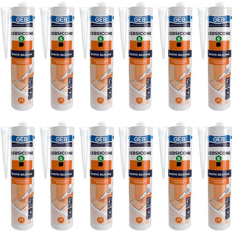 Carton de 12 GEBSICONE S cartouche 310 ml noir (1/2)