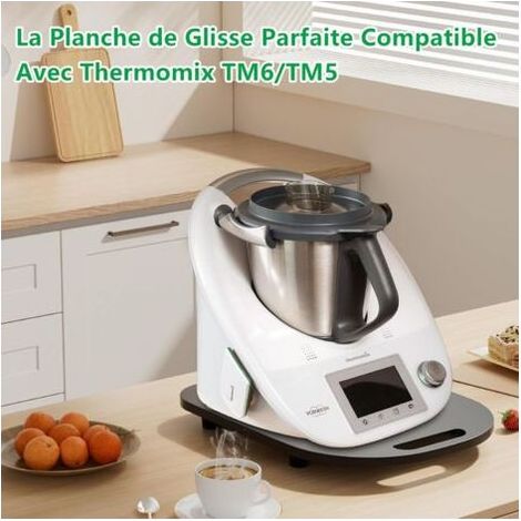 Planche Coulissante en Acrylique Mat Pour Thermomix TM6 TM5: Glisseur Pour un Déplacement Facile, Accessoire Pour Robot de Cuisine Thermomix, Mouvement Rapide (Noir)