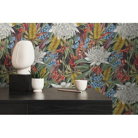 A.S. Création Drawn Into Nat 394282 Vliestapete Blumen / Floral 10.05 x 0.53 m Schwarz Wohnzimmer Schlafzimmer Büro (1/5)