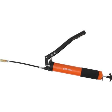 Hochleistungs-Handfettpresse mit 10.000 PSI (ca. 700 bar) für Autos, Lkw, Boote, Rasenmäher, verstärkter Doppelkolben, orange (1/5)