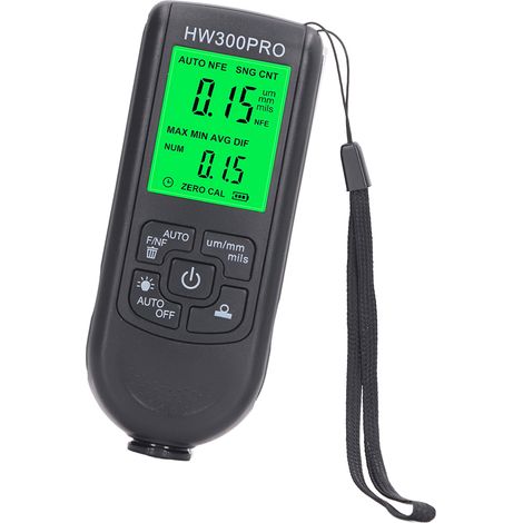 Jauge d'épaisseur de revêtement haute précision, jauge de profondeur de peinture antidérapante, noire (1/5)