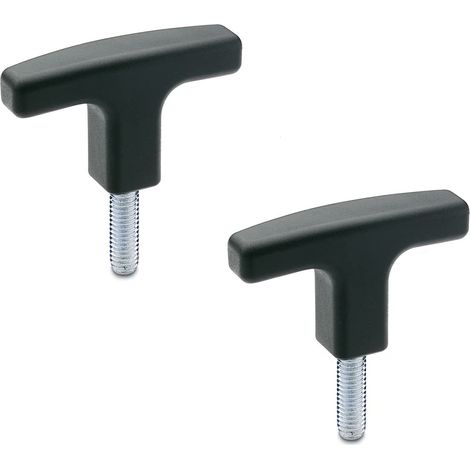 Lot de 2 vis à poignée en T Poignées de meuble Poignées de tiroir GN 563.1-40-M6-20 Plastique Poignée 40 mm Filetage M6 x 20 (1/3)