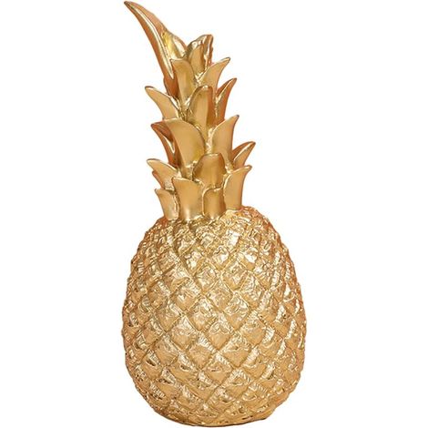 Ananas décoratif doré, ornement en résine, décoration artisanale moderne, salon, cave à vin, chambre, décoration de pièce, décoration de bureau