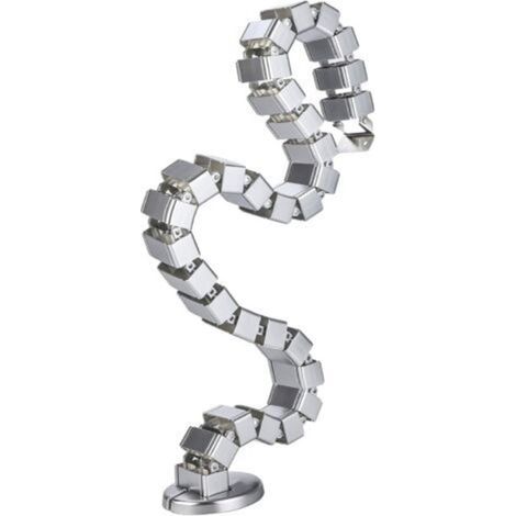 ALLIANDISKit de gestion des câbles sous le bureau, organiseur de câbles flexible et réglable à quatre entrées pour bureaux à domicile, argent, 150 cm (1/4)