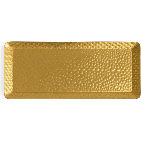 Tableau rectangulaire avec motif de marteau, vase de stockage avec décoration en acier inoxydable doré, 25 x 11 cm (1/5)